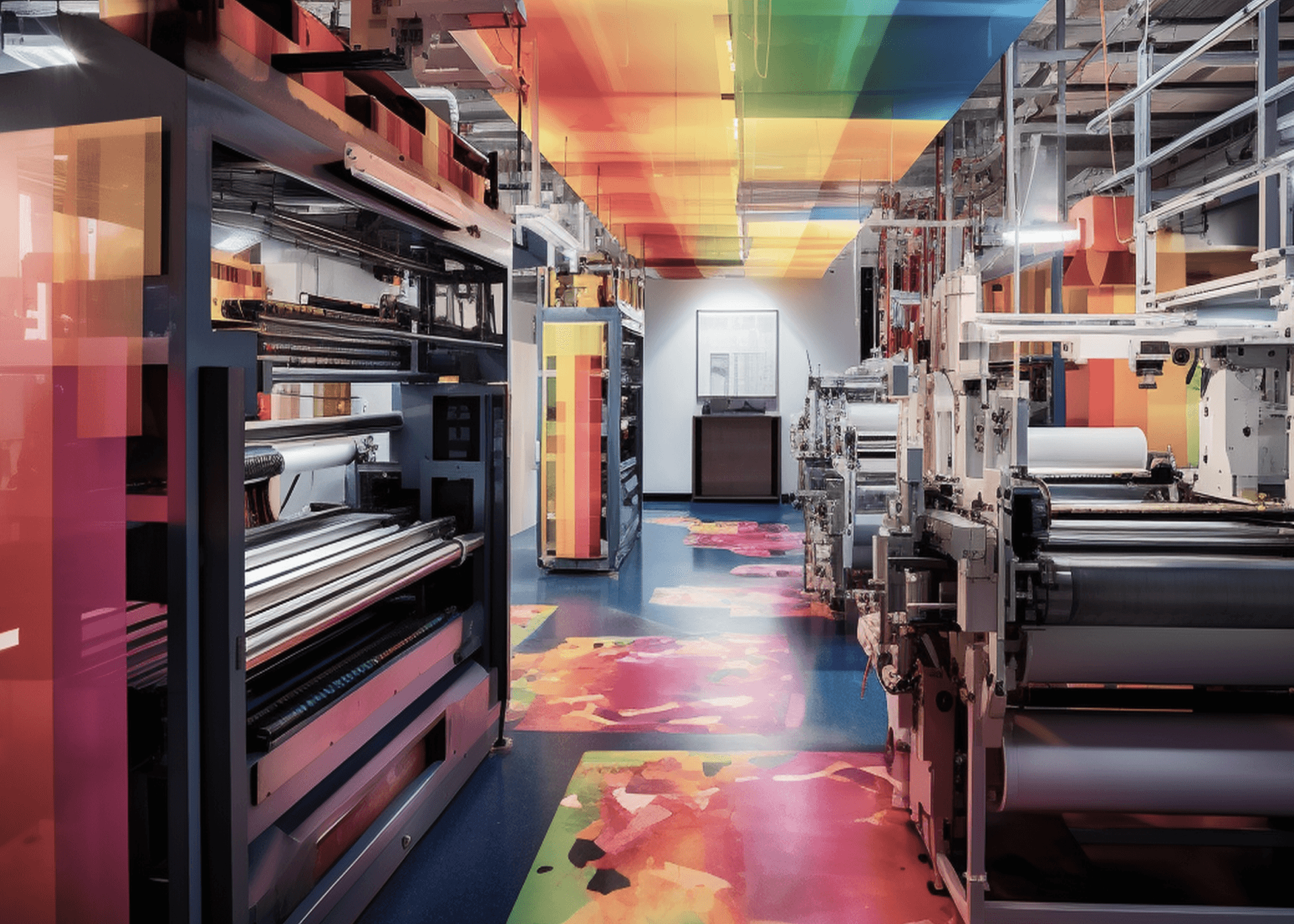 Станок типографии печатающий разноцветную продукцию